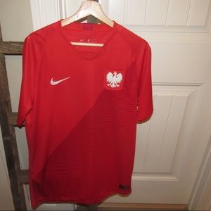 Red soccer jersey